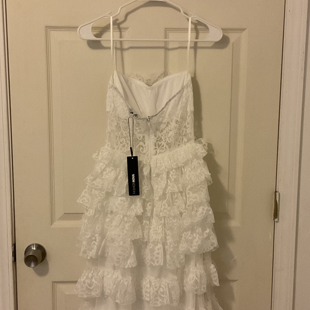 Fashion Nova White Strapless Lace Dress - Picture 3 of 3